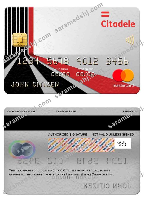 Lithuania (Litva) Citadele bank mastercard